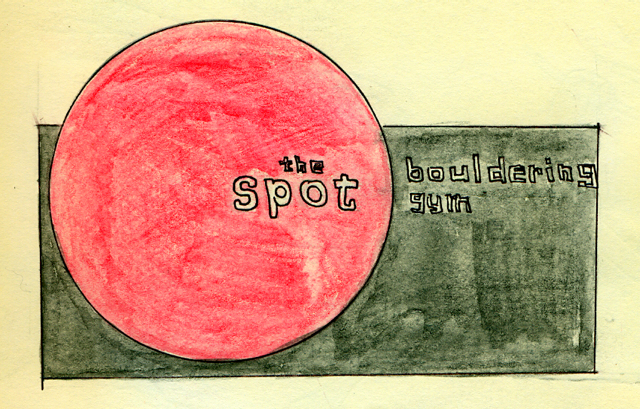 drawing of the spot bouldering gym logo